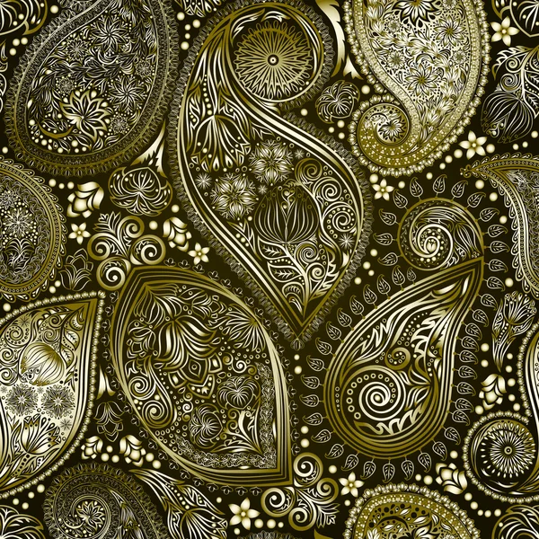 Paisley vintage květinový motiv etnické bezešvé pozadí. — Stockový vektor