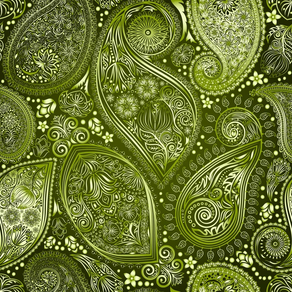 Paisley vintage blomstermotiv etnisk sömlös bakgrund. — Stock vektor