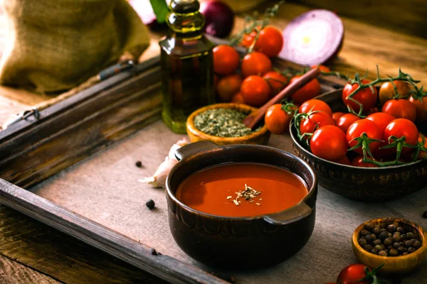 Zuppa di pomodoro fatta in casa — Foto Stock