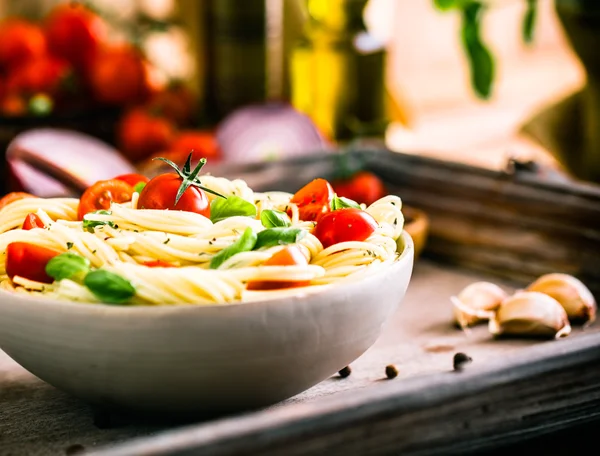 Pasta con olio d'oliva — Foto Stock