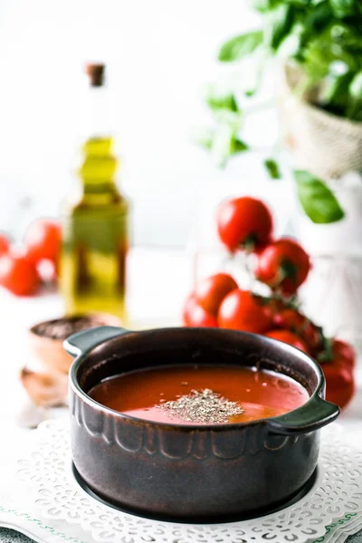 Sopa de tomate caseira — Fotografia de Stock