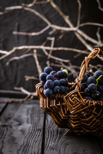 Uvas frescas sobre madera —  Fotos de Stock