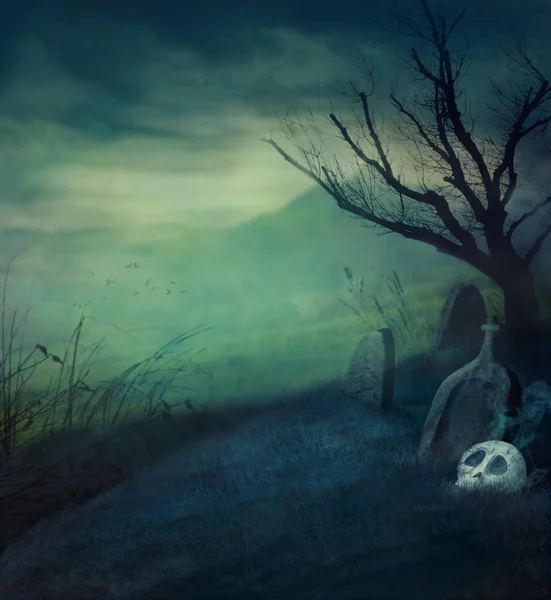 Halloween-Friedhof — Stockfoto