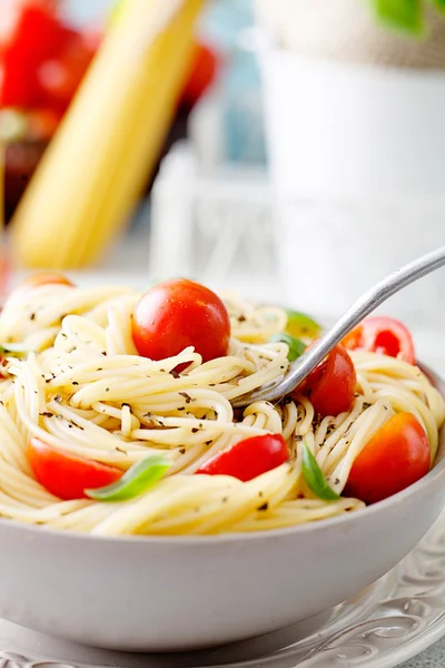 Pasta con olio d'oliva — Foto Stock