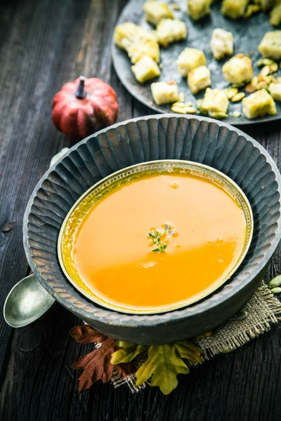 Gresskarsuppe – stockfoto