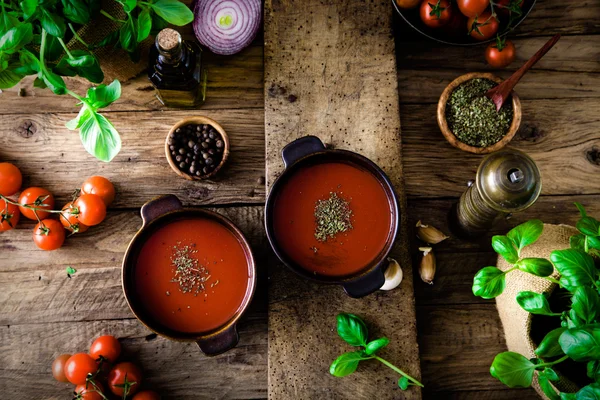 Sopa de tomate caseira — Fotografia de Stock