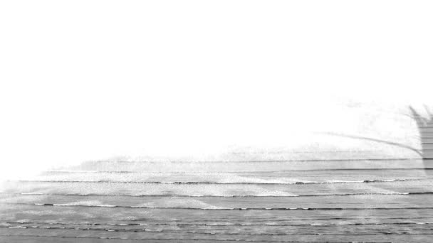 Gran vista del mar revelada por un pincel que barre la pantalla. Espacio en blanco para texto - útil como fondo . — Vídeo de stock