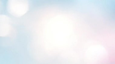 Hareketli bokeh - arka plan için soyut animasyon - daireler sağdan sola beyaz, pembe ve mavi renklerde - kısa yol çerçeve geçiş ışık ışıklar.