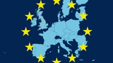 Dumanlı bir etkisi - yıldız sembolleri AB'nin kaybolan Brexit Birleşik Krallık ile gösteren Avrupa Birliği harita