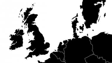Brexit, İngiltere'nin AB referandum - 24 Haziran 2016 - İngiltere Avrupa Birliği'nin göster dumanlı bir efekti - beyaz arka plan üzerinde siyah silinir