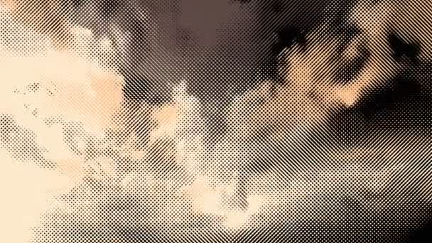 Skyscape Стилізований Сітці Точок Комікс Або Манґа Анімовані Аніме Часовий — стокове відео