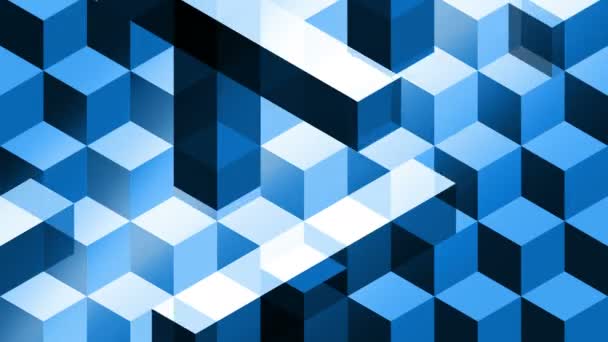 Abstract Animation Background Black Blue White Cubes Bars Looping Seamless — Stock Video