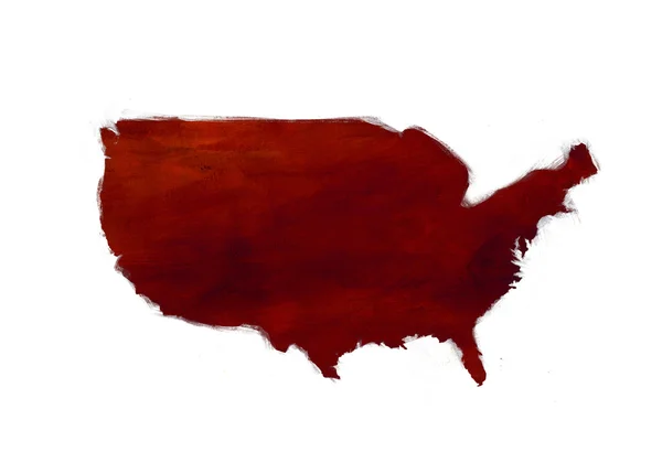 Teksturowane mapę Stanów Zjednoczonych - Ameryka - czerwony i biały — Zdjęcie stockowe