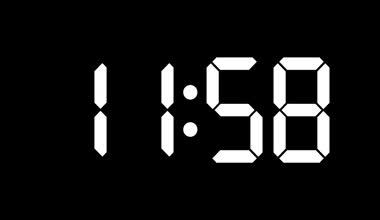 dijital saat sayısı sıfırdan altmış - full hd - lcd ekran - beyaz sayılar siyah bir arka plan üzerinde
