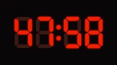 dijital saat countdown-60 - full hd - sıfır olarak gelen numaraları görüntülenebilir - turuncu yol açtı.