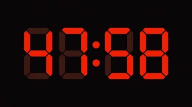 dijital saat countdown-60 - full hd - sıfır olarak gelen numaraları görüntülenebilir - turuncu yol açtı.