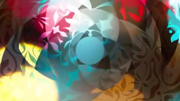 Belle animation colorée et brillante avec des motifs rotatifs, réflexion des lumières bokeh, effet miroir - Full HD 1080p - 1920x1080 - version longue 