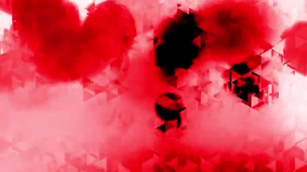 Graficzny animację z trójkątów i efekty czerwone plamy w tle — Wideo stockowe