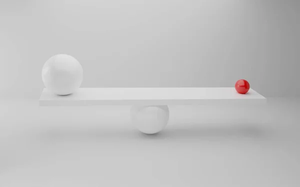 Seesaw Perfect Balance Spheres Illustration — 图库照片