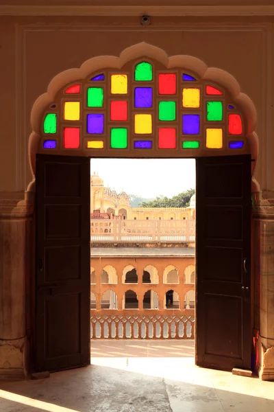 Innenraum des Hawa Mahal (Windpalastes) in Jaipur, Rajasthan, Indien — Stockfoto