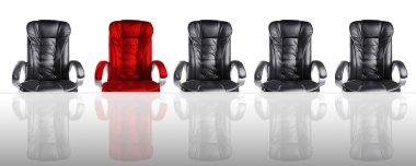 Concept of Board of Directors Meeting Chairs and Glass Table clipart