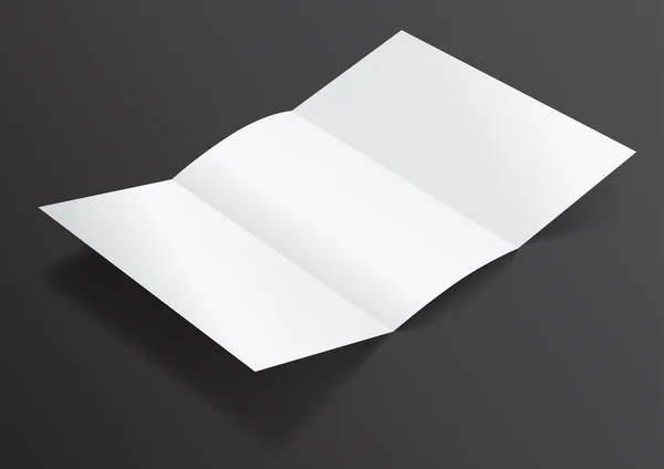 Flyer blanc ouvert plié triple DL pour maquette - Vector Il — Image vectorielle