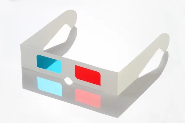 Occhiali 3D Red Blue Paper con riflessione — Foto Stock