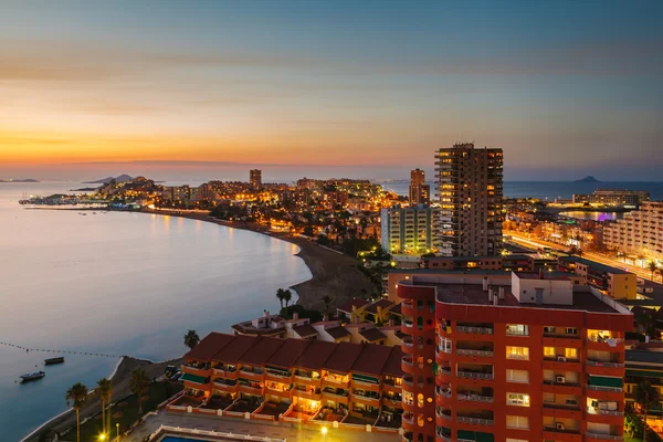 La Manga del Mar Menor Skyline at Night, Murcia, Spain — Stock Photo, Image