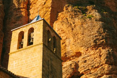 Mallos de Riglos Church in Huesca, Aragon, Spain clipart