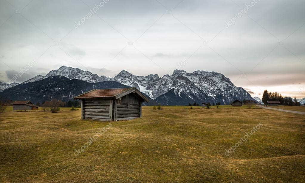 Barn in Alps near Krun, Buckelwiesen, Germany