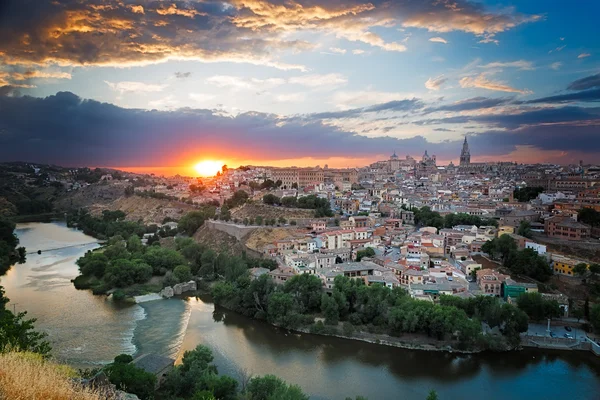 Pôr do sol em Toledo, Castela-La Mancha, Espanha — Fotografia de Stock