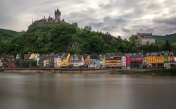 Colorful houses in front of Cochem castle, Moselle, Germany Zdjęcie Stockowe
