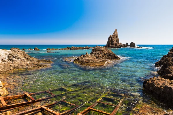 Seascape i Almeria, Cabo de Gata Nationalpark, Spanien - Stock-foto