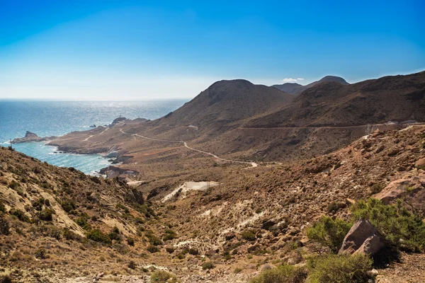 Skyfri himmel på Cabo del Gato, Almeria, Spanien - Stock-foto