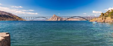Panoramik köprünün Krk, Hırvatistan