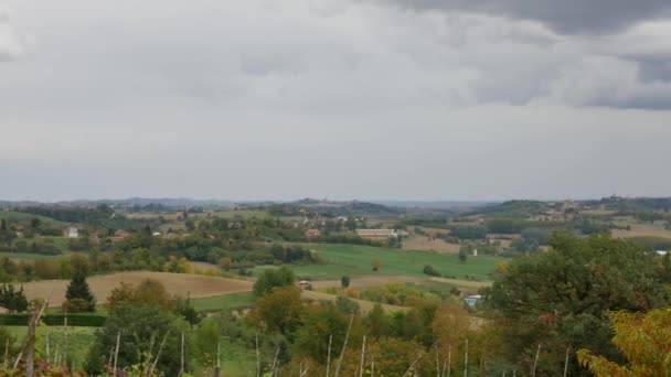 Monferrato Wzgórza Pochmurny Dzień — Wideo stockowe
