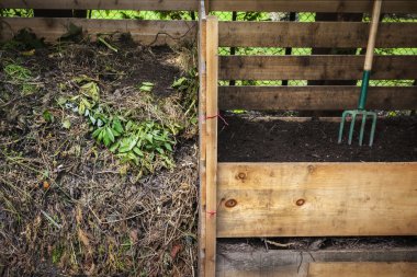 Backyard compost bins clipart