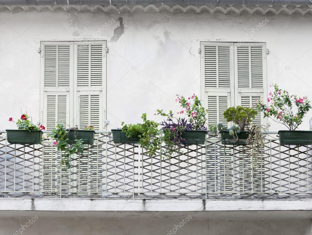 French balcony with shutters