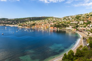 Villefranche-sur-Mer liman Fransız Rivierası'nda görünüm