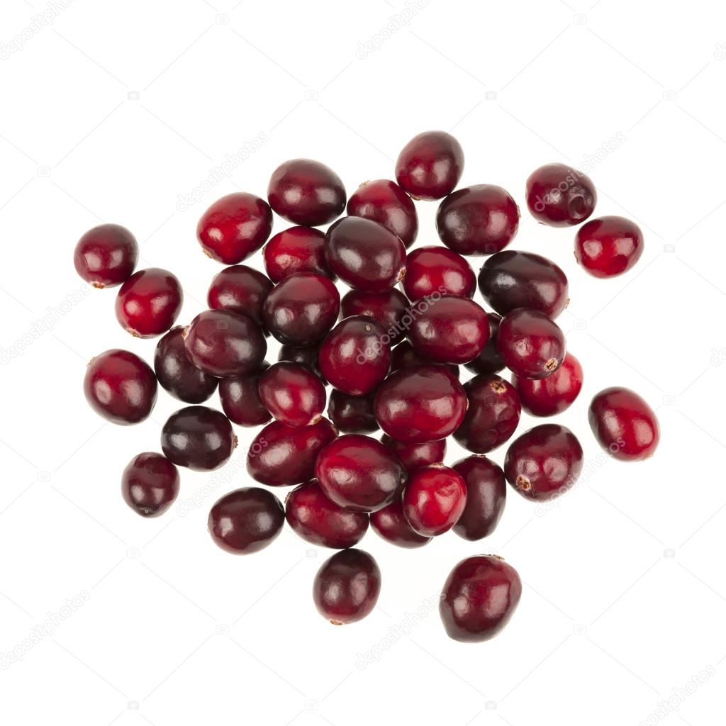Heap of fresh red ripe cranberries