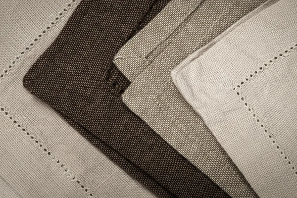 Bordi di tovaglioli di tela di lino — Foto Stock