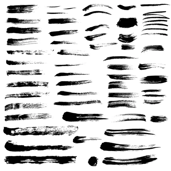 Siyah boya fırça darbeleri koleksiyonu Vol 2 — Stok Vektör