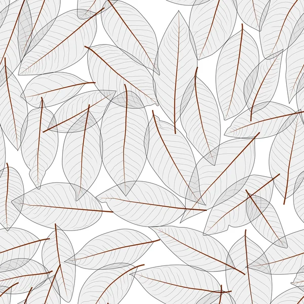 Transparent leaves pattern seamless background — Stock Vector