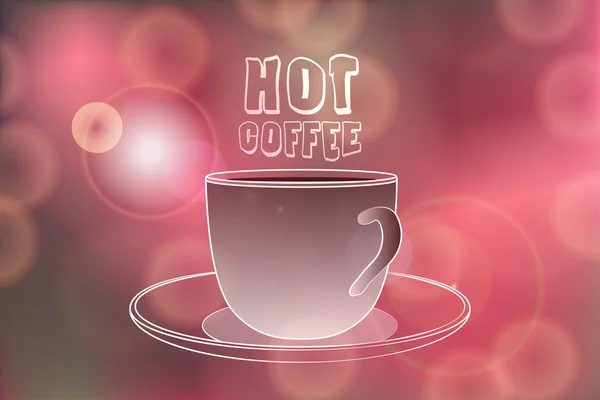 Palabras de café caliente en las luces festivas bokeh — Archivo Imágenes Vectoriales