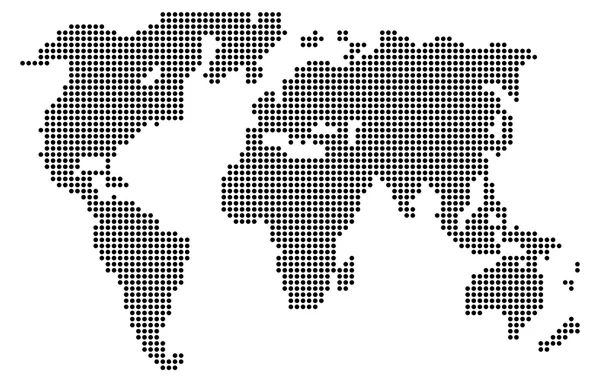 コンピューター グラフィック灰色の世界地図ラウンド ドット — ストックベクタ