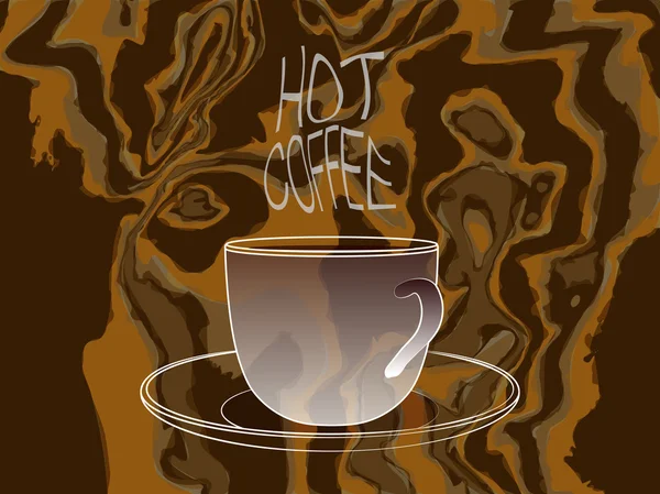 Taza de café con palabras de vapor de café caliente — Archivo Imágenes Vectoriales