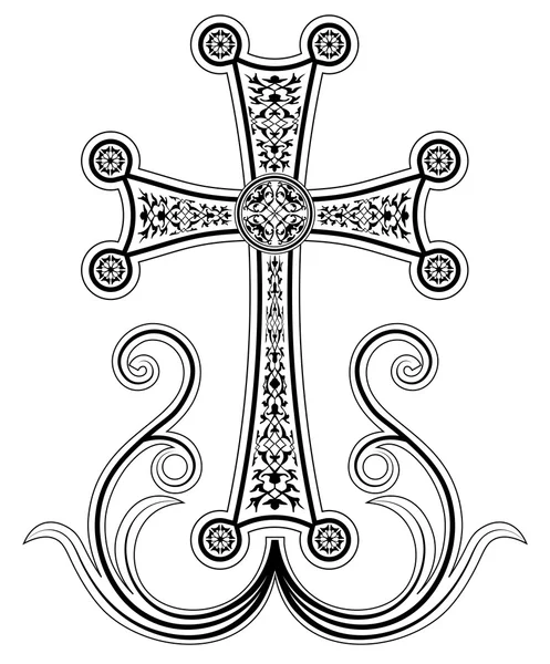 Traditionelle armenische apostolische Kirche Kreuz Clip Art — Stockvektor