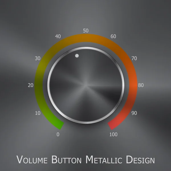 Volume button (music knob) with metal texture — Stock Vector