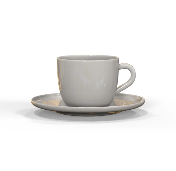 Mockup av kaffe eller te kopp på fat — Stockfoto