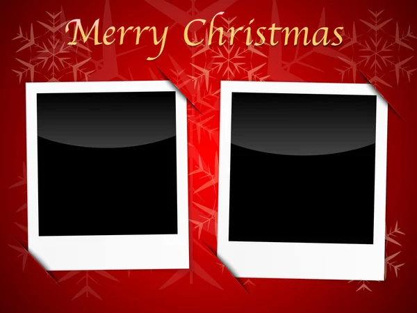 Χριστουγεννιάτικη κάρτα πρότυπα σε φόντο κόκκινο νιφάδα χιονιού — Διανυσματικό Αρχείο